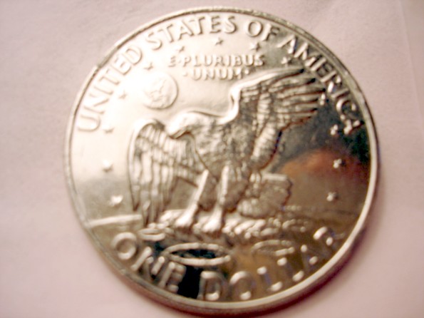 1972-P-Ike-Dollar--Silver-Plated-Only-On-Reverse.